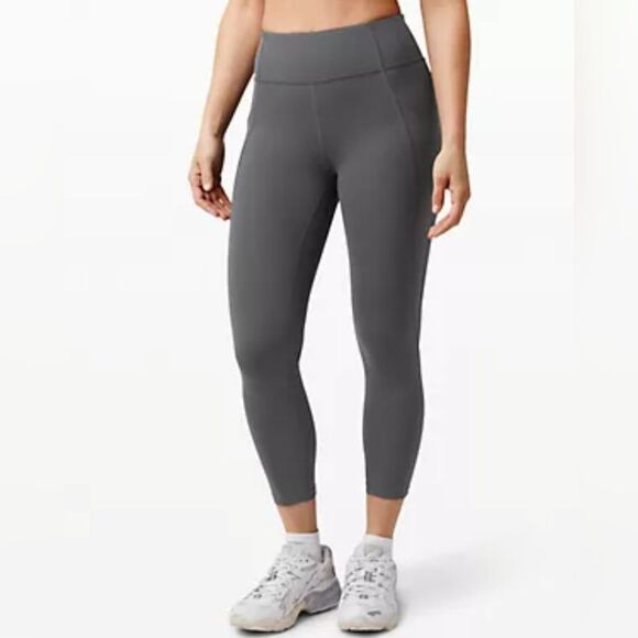 Gray Lululemon 18" Cropped Legging 6 - Picture 1 of 6